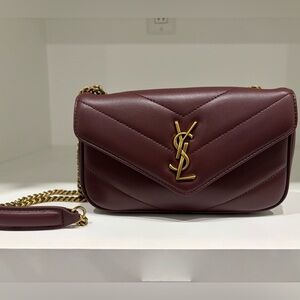 Yves Saint Laurent Loulou Mini Lambskin Rouge Cabernet (Burgundy) 2025-2026
